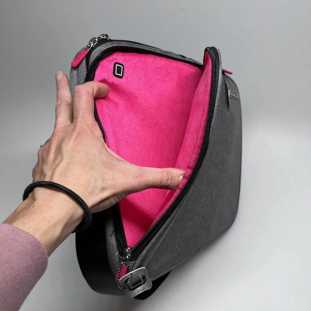 NEW iHome Smart Brief: 13 inch Laptop Bag Briefcase for Mac Heathered Grey iPad